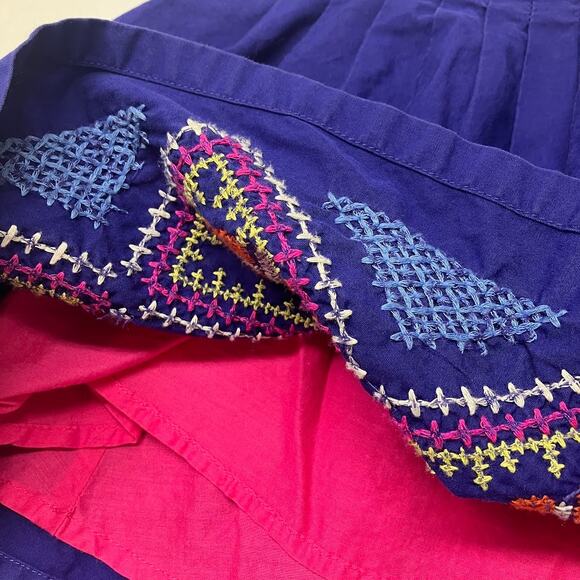 Mini Boden Embroidered Festival Skirt Girls Size 4-5 Blue 100% Cotton - Picture 5 of 11
